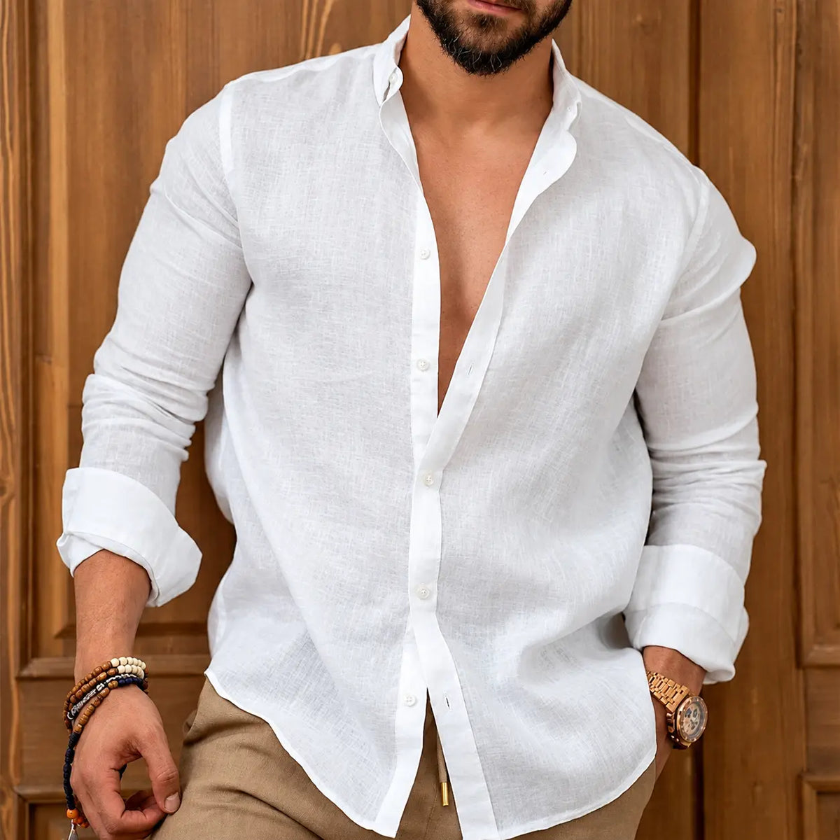 (PAGUE 1 LEVE 2) Camisa de Linho Premium Masculina + BRINDE